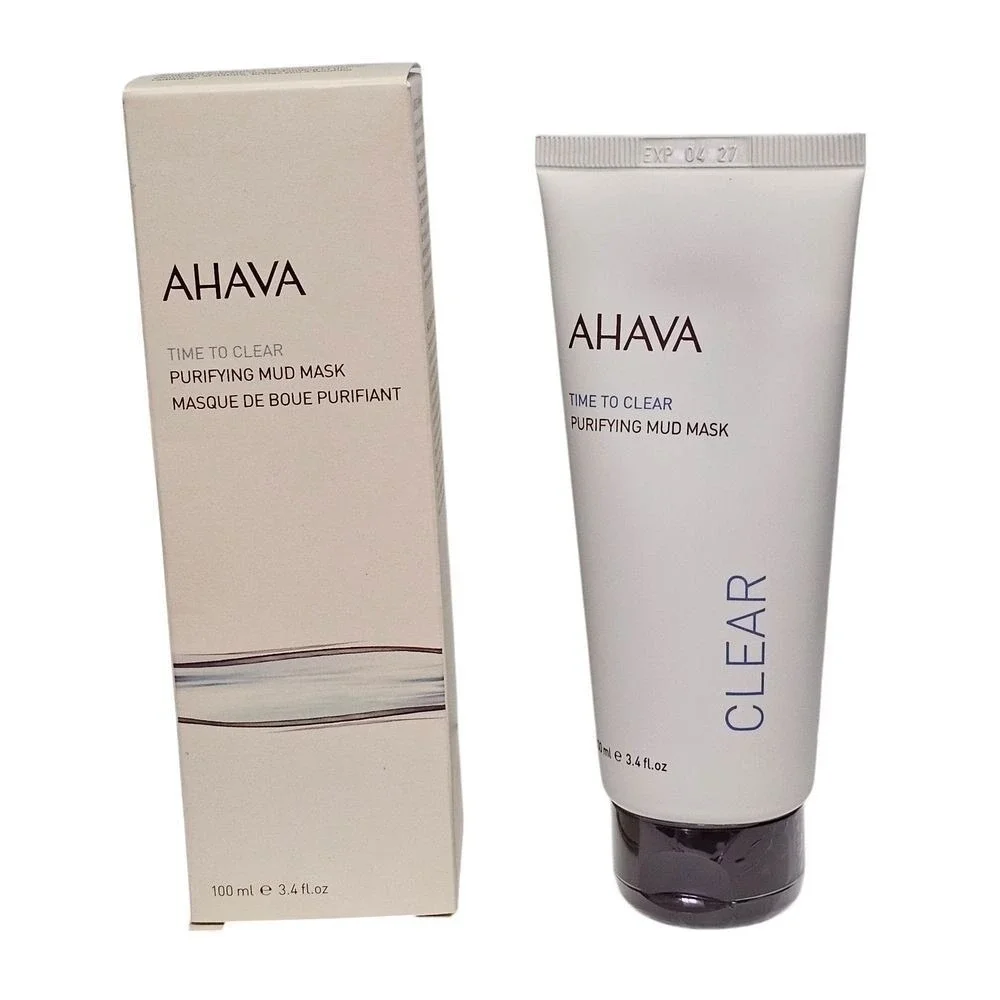 AHAVA Time to Clear Purifying Dead Sea Mud Mask Facial Cleanser 3.4 fl oz Full S